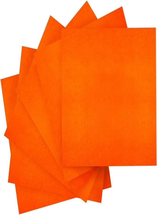 Curious Button Orange Felt Sheets, 42pcs 4"x4" (10 cm x 10 cm), Pre-Cut for Crafts, Fabric Squares for Patchwork and Sewing - Image 1